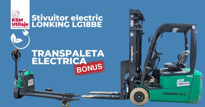 Lonking stivuitor electric 3 roti LG18BE LFP-Lithium catarg triplex