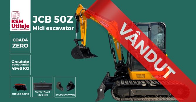 Midi Excavator Nou JCB 50Z Coada Zero (1)